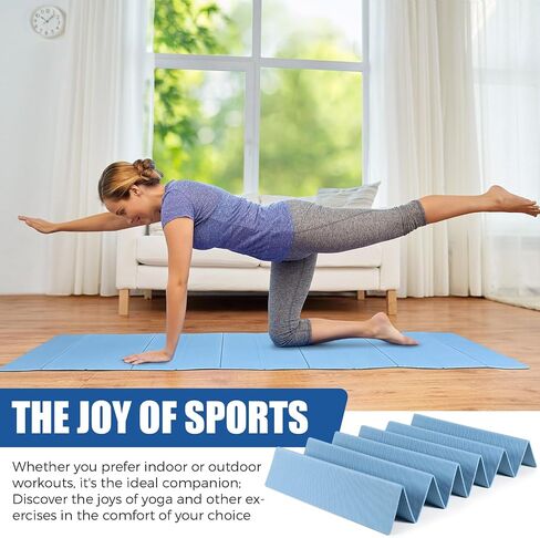 Drydiet 2 Pack Foldable Yoga Mat 4mm Thick 72 x 24 Inches Pilates Mat Foldable Easy to Carry to Class Beach Park Travel Picnics Folding Exercise Mat Portable Workout Mat for Home in Saudi Arabia