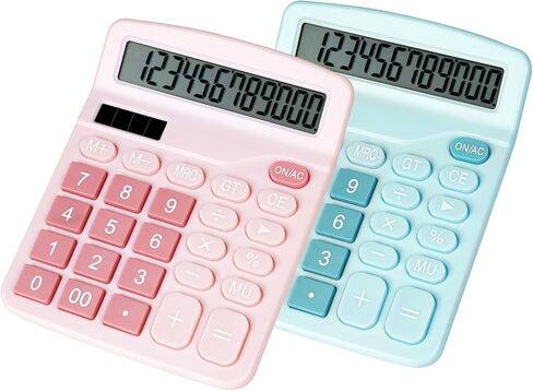 Cute Black Desktop Calculator with Big Buttons, Dual Power Source, Solar and Battery, Large LCD Display, 6 Pack Desk Calculator- Perfect for Basic Office Teachers Students (Black-6pcs) in Saudi Arabia