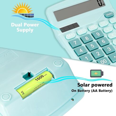 Cute Black Desktop Calculator with Big Buttons, Dual Power Source, Solar and Battery, Large LCD Display, 6 Pack Desk Calculator- Perfect for Basic Office Teachers Students (Black-6pcs) in Saudi Arabia