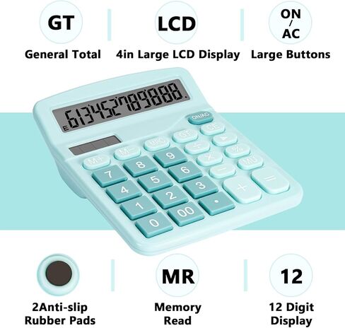 Cute Black Desktop Calculator with Big Buttons, Dual Power Source, Solar and Battery, Large LCD Display, 6 Pack Desk Calculator- Perfect for Basic Office Teachers Students (Black-6pcs) in Saudi Arabia