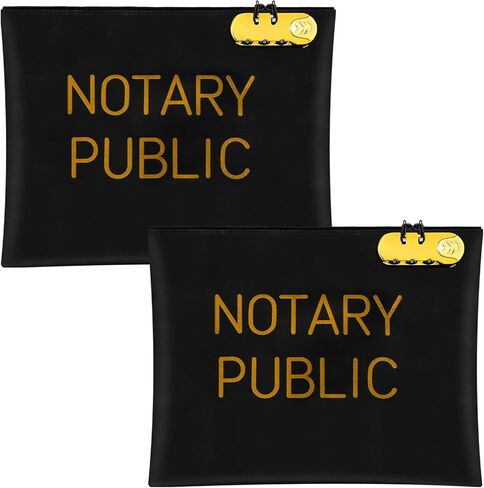 Saintrygo 2 Pack Combination Lock Notary Bags, Black and Gold, 9.8 x 13 Inches in Saudi Arabia