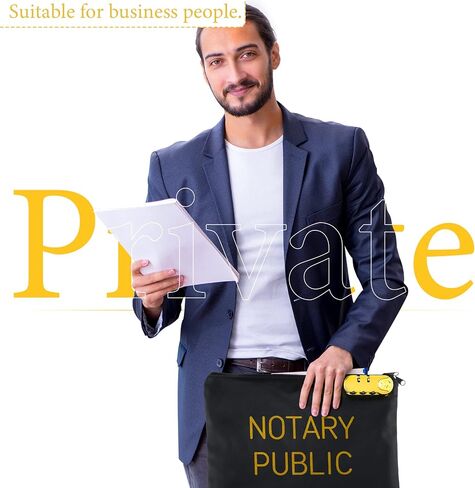 Saintrygo 2 Pack Combination Lock Notary Bags, Black and Gold, 9.8 x 13 Inches in Saudi Arabia