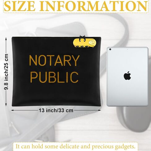 Saintrygo 2 Pack Combination Lock Notary Bags, Black and Gold, 9.8 x 13 Inches in Saudi Arabia