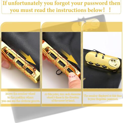 Saintrygo 2 Pack Combination Lock Notary Bags, Black and Gold, 9.8 x 13 Inches in Saudi Arabia