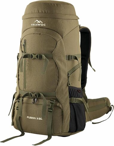 50 L Internal Frame Hiking Front & Top Loading Rucksack with Water Proof Rain Cover & Shoe Compartment, Grey SHK018 in Saudi Arabia