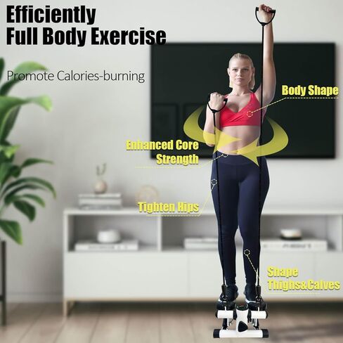 Sutekus Stair Stepper للتمارين، جهاز ستاير صغير بسعة وزن 330 رطل، معدات تمرين الجسم بالكامل مع شريط مقاومة وحصيرة أرضية in Saudi Arabia