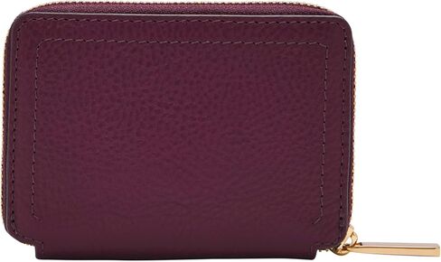 Fossil Women's Logan LiteHide™ Leather RFID Blocking Zip Around Card Case Wallet, Amethyst (Model: SL10045519) in Saudi Arabia