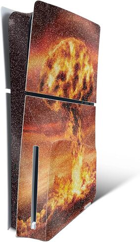 MightySkins Glossy Glitter Skin Compatible with Playstation 5 Slim Digital Edition Bundle - Fallout | Protective, Durable High-Gloss Glitter Finish | Easy to Apply | Made in The USA in Saudi Arabia