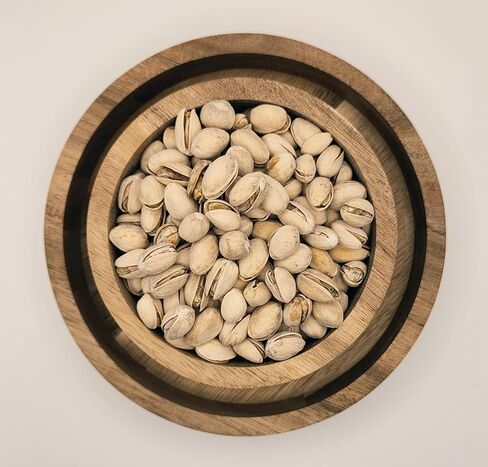 Simply Stated Company Pistachio Bowl with Shell Storage – Teak Wood - Nut Bowl with Shell Holder – Magnetic Hold, Double Bowl with Pedestal – Unique Pistachio Gifts and Snack Bowl in Saudi Arabia
