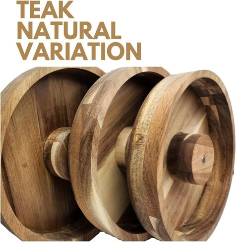 Simply Stated Company Pistachio Bowl with Shell Storage – Teak Wood - Nut Bowl with Shell Holder – Magnetic Hold, Double Bowl with Pedestal – Unique Pistachio Gifts and Snack Bowl in Saudi Arabia