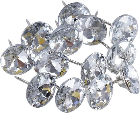 25mm/1inch Diamond Upholstery Nails Crystal Upholstery Tacks Crystal Upholstery Buttons for Sofa Headboard Furniture Tacks Wall Decor 20pcs in Saudi Arabia