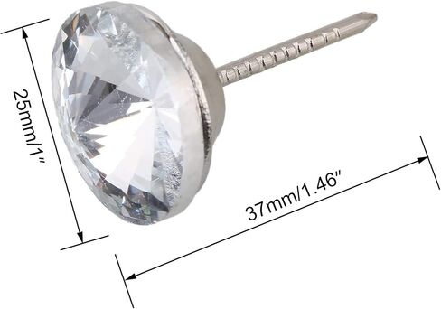 25mm/1inch Diamond Upholstery Nails Crystal Upholstery Tacks Crystal Upholstery Buttons for Sofa Headboard Furniture Tacks Wall Decor 20pcs in Saudi Arabia