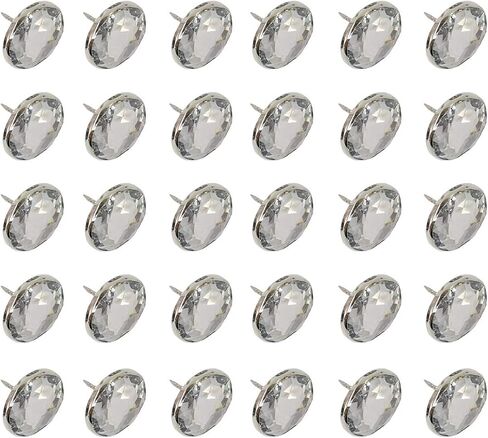 25mm/1inch Diamond Upholstery Nails Crystal Upholstery Tacks Crystal Upholstery Buttons for Sofa Headboard Furniture Tacks Wall Decor 20pcs in Saudi Arabia