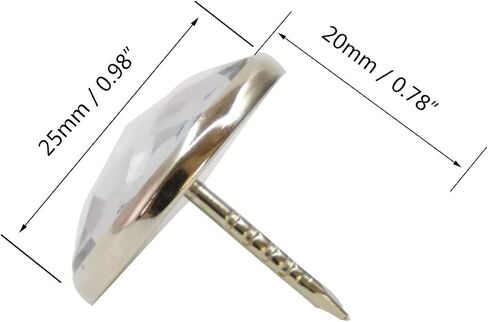 25mm/1inch Diamond Upholstery Nails Crystal Upholstery Tacks Crystal Upholstery Buttons for Sofa Headboard Furniture Tacks Wall Decor 20pcs in Saudi Arabia