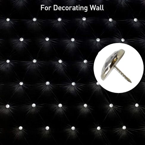 25mm/1inch Diamond Upholstery Nails Crystal Upholstery Tacks Crystal Upholstery Buttons for Sofa Headboard Furniture Tacks Wall Decor 20pcs in Saudi Arabia