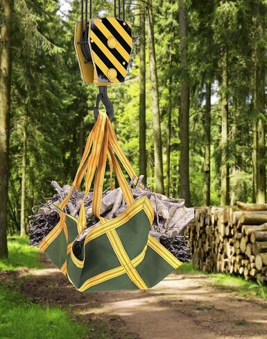 QWORK Heavy-Duty Canvas Cargo Lifting Pad Net - 3.28ft x 3.28ft Reinforced Handle Lifting Net for Construction, Logistics, and Transport, 2645lbs Load Capacity, Non-Slip Material in Saudi Arabia