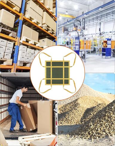 QWORK Heavy-Duty Canvas Cargo Lifting Pad Net - 3.28ft x 3.28ft Reinforced Handle Lifting Net for Construction, Logistics, and Transport, 2645lbs Load Capacity, Non-Slip Material in Saudi Arabia