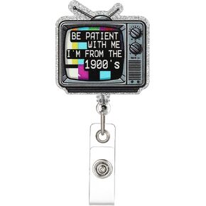 Funny and Cute Badge Reel, Be Patient with Me I'm from The 1900's, This Retractable ID Badge Holder Clip is Perfect for Office Workers Hr Nurses Doctors Nursing Students in Saudi Arabia