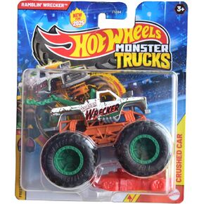 Hot Wheels Monster Trucks Ramblin Wrecker، Freestyle Wreckers 9/12 تتضمن سيارة مسحوقة بمقياس 1:64 مصبوبة in Saudi Arabia