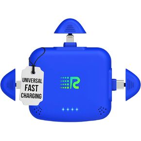 شاحن محمول Universe 3 في 1 - 3300 مللي أمبير، شحن سريع عالي السرعة 2.4 أمبير متوافق مع iPhone وAndroid Lightning، النوع C، Micro-USB يشحن 3 أجهزة في وقت واحد RC33 مشحون مسبقًا أسود in Kuwait