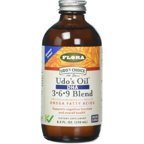 Flora Udo's Omega 3-6-9 Oil with DHA 17 Fl Oz Supplement - Organic, Plant Based, Vegan DHA, Superior to Fish Oil - Supports Cognitive Function & Eye Health in Kuwait