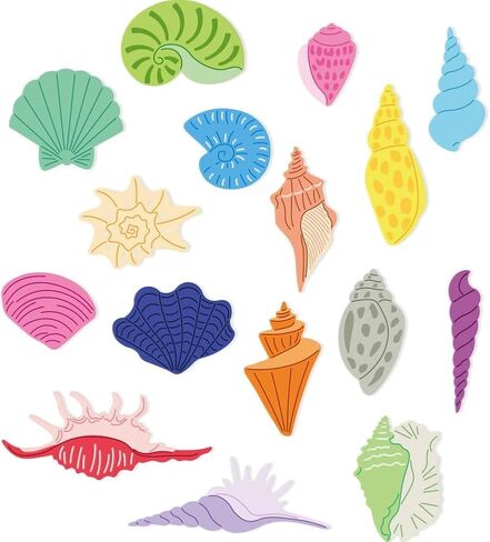 16 Styles Whelks Shell Cutting Dies Ocean Conch Card Making Die Cut Carbon Steel Die Cuts Stencils Card Scrapbooking Embossing Template Dies for DIY Summer Vacation Craft Albums Gift Decor in Saudi Arabia