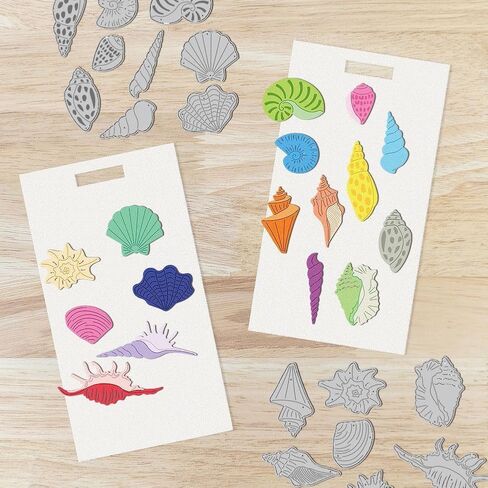 16 Styles Whelks Shell Cutting Dies Ocean Conch Card Making Die Cut Carbon Steel Die Cuts Stencils Card Scrapbooking Embossing Template Dies for DIY Summer Vacation Craft Albums Gift Decor in Saudi Arabia