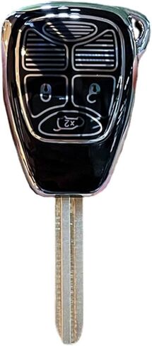 TPU Car Key Fob Cover for 2011-2014 Chrysler 200 2004-2008 300 Pacifica PT Cruiser Sebring Sedan Dodge Avenger Caravan Jeep Liberty Aspen Charger Durango Magnum Grand Cherokee Commander (black) in Kuwait