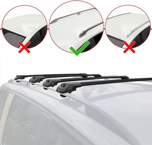 Compatible with Mercedes Metris (W447) 2014-2025 ACE-1 Car Roof Rack Cross Bar Black Aluminium 4 Bars in Saudi Arabia