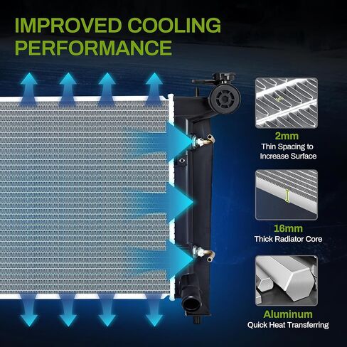 AUTOSAVER88 Radiator Compatible with 1997 1998 1999 2000 2001 2002 2003 2004 Ford Mustang 3.8L V6 ATRD1064 in Saudi Arabia