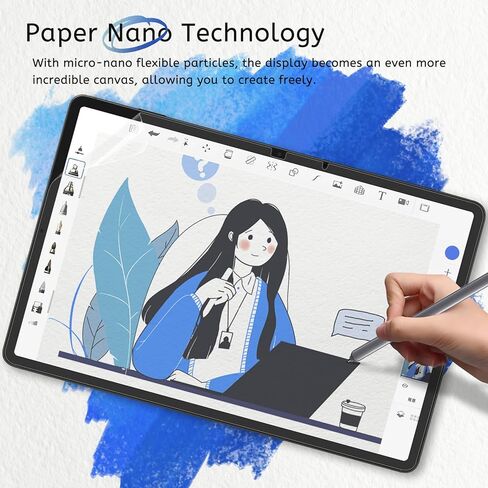 واقي شاشة MOBDIK مكون من قطعتين من ملمس الورق متوافق مع iPad Pro 11 M4 (2024) إصدار جديد مصمم للكتابة الطبيعية، انعكاس أقل، صديق لرأس القلم، مع مجموعة سهلة التركيب in Kuwait