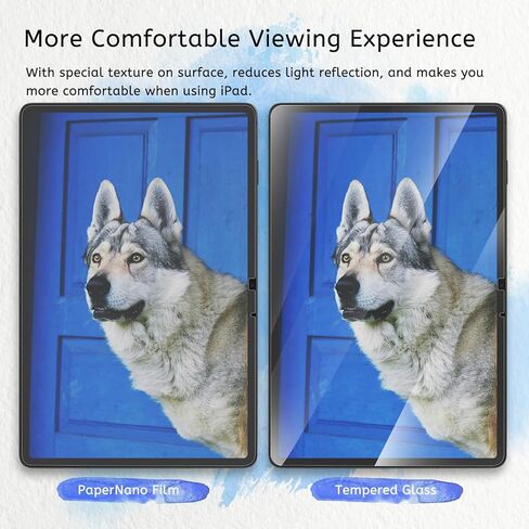 واقي شاشة MOBDIK مكون من قطعتين من ملمس الورق متوافق مع iPad Pro 11 M4 (2024) إصدار جديد مصمم للكتابة الطبيعية، انعكاس أقل، صديق لرأس القلم، مع مجموعة سهلة التركيب in Kuwait