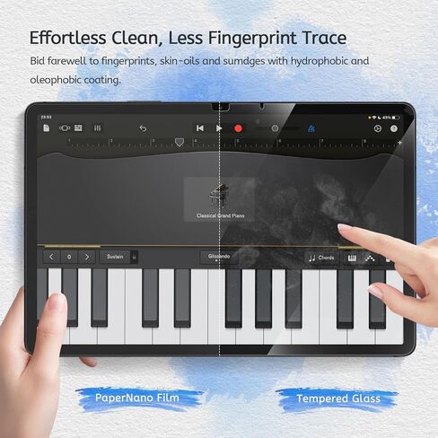 واقي شاشة MOBDIK مكون من قطعتين من ملمس الورق متوافق مع iPad Pro 11 M4 (2024) إصدار جديد مصمم للكتابة الطبيعية، انعكاس أقل، صديق لرأس القلم، مع مجموعة سهلة التركيب in Kuwait