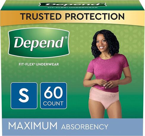 Depend FIT-FLEX Incontinence Underwear for Women, Maximum Absorbency, L, Tan (Packaging may vary) in Kuwait
