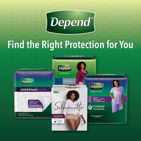 Depend FIT-FLEX Incontinence Underwear for Women, Maximum Absorbency, L, Tan (Packaging may vary) in Kuwait