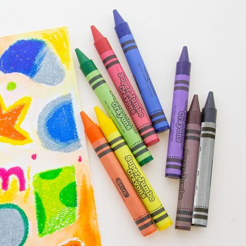 BAZIC Crayons Super Jumbo 8 Color, Assorted Coloring Crayon Set, Non Toxic Drawing Crayons for School Art, Gift for Kids Artist (8/Pack), 1-Pack in Kuwait