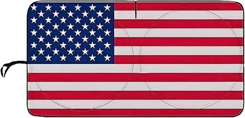 American Flag Car Windshield Sun Shade, Foldable Car Front Window Sunshade for Cars SUV Truck, Auto Interior Sun Protection Cover, Blocks UV Rays & Keeps Your Vehicle Cool (Red, XL) in Saudi Arabia