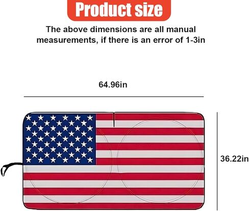 American Flag Car Windshield Sun Shade, Foldable Car Front Window Sunshade for Cars SUV Truck, Auto Interior Sun Protection Cover, Blocks UV Rays & Keeps Your Vehicle Cool (Red, XL) in Saudi Arabia