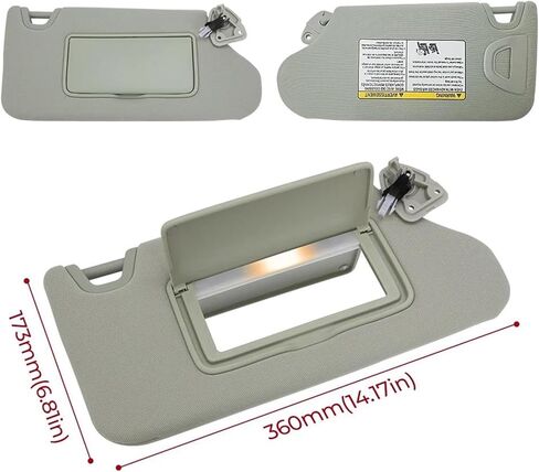 Car Sunvisor Sun Visor With Light Beige Grey For Nissan Altima For Maxima 2013 2014 2015 2016 2017 2018 96401-3TA2A 96400-3TA2A(Beige,Right) in Saudi Arabia