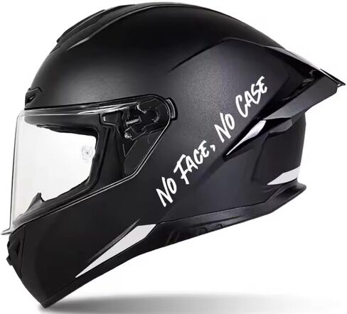 STICKY DUDE No Face No Case Motorcycle Helmet Sticker Biker Rider, 8.66x1.32in (White) in Saudi Arabia