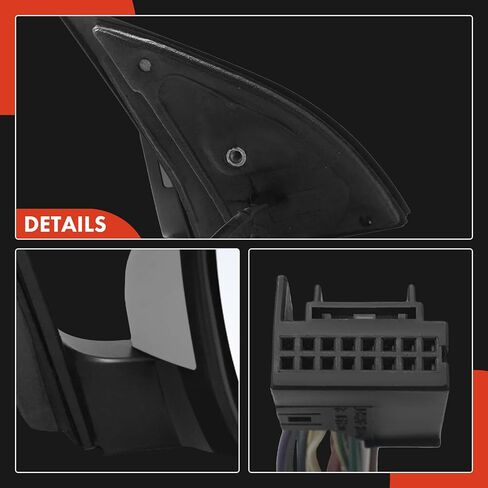 مرآة باب كهربائية جانبية للركاب من A-Premium - متوافقة مع Volkswagen Golf/GTI 2010-2014، Golf R 2012-2013 - مرآة رؤية خلفية خارجية قابلة للطي باللون الأسود مع إشارة الانعطاف وضوء البركة in Kuwait