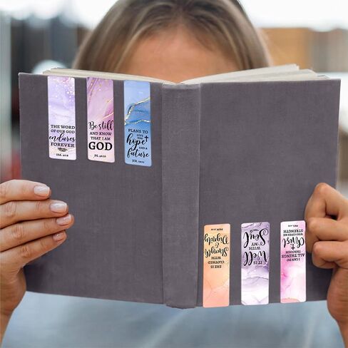 6 Pieces Bookmark, Bible Verse Magnetic Bookmarks for Women Men Book Lovers, Pastel Design Religious Scripture Book Accessories Bookmaker, Christian Gifts for Reading Lovers 1 in Saudi Arabia