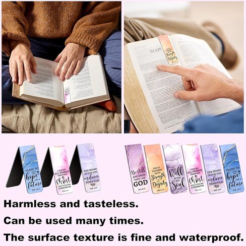 6 Pieces Bookmark, Bible Verse Magnetic Bookmarks for Women Men Book Lovers, Pastel Design Religious Scripture Book Accessories Bookmaker, Christian Gifts for Reading Lovers 1 in Saudi Arabia