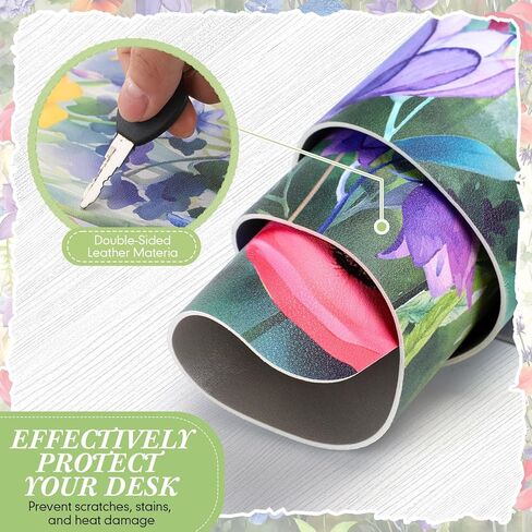 Geyoga Large Mouse Pad Floral Desk Mat for Desktop 31.5 x 15.7 Extended Gaming Mousepad Computer Laptop Desk Protector Keyboard Mouse Pad for Woman Christmas Holiday Gifts Work Office Home Decor in Saudi Arabia