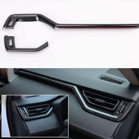 LEXLEY 2pcs Carbon fiber Style Center Console Dash Board Panel Dial Dashboard Cover Trims Interior Accessories For Toyota 2019 2020 2021 2022 2023 2024 2025 RAV4 in Saudi Arabia