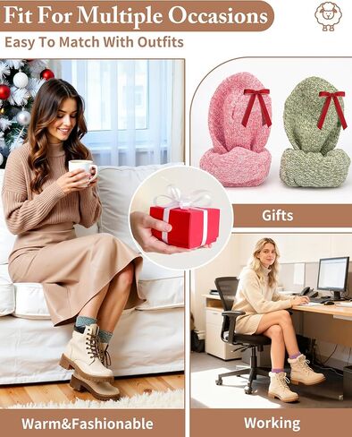 YSense Pack of 5 Womens Wool Socks Winter Warm Hiking Socks Casual Calf Athletic Socks Gifts in Kuwait