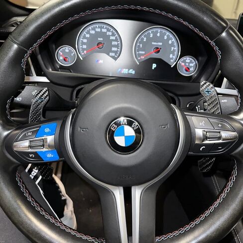 مبدلات مجداف السيارة من ألياف الكربون لسيارة BMW G20 G30 F20 F30 F34 F12 F01 F48 F25 F26 F15 F16 2017 2018 2019، مجاذيف عجلة القيادة (أزرق) in Kuwait