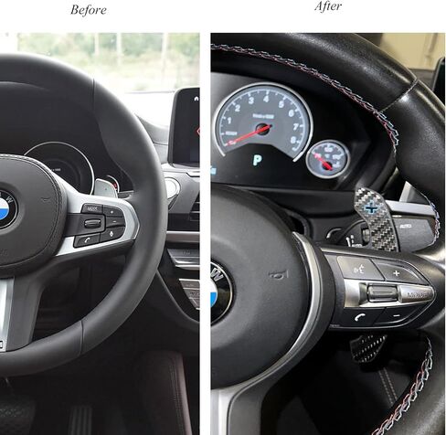 مبدلات مجداف السيارة من ألياف الكربون لسيارة BMW G20 G30 F20 F30 F34 F12 F01 F48 F25 F26 F15 F16 2017 2018 2019، مجاذيف عجلة القيادة (أزرق) in Kuwait