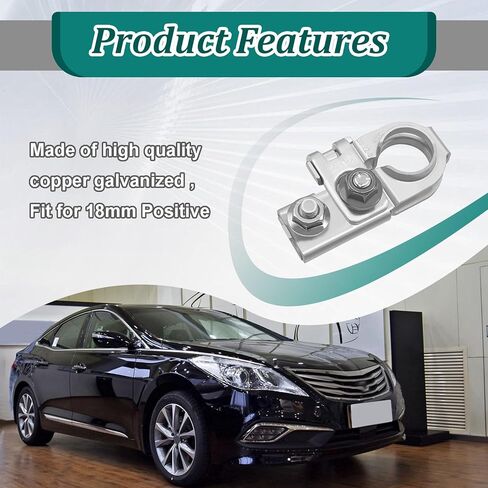 Post Positive Battery Terminal with Nuts, Battery Terminal Connector, Compatible with Accent 15-20, Azera 15-16, Genesis G80 17-20, Sedona 15-20, Soul 17-19 etc, Replace OE# 91980-3X010 in Saudi Arabia