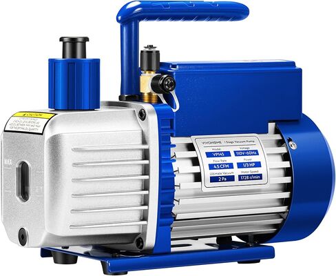 VIVOHOME 1/2 HP 5 CFM 110V Dual Stage HVAC Vacuum Pump, Sparkless Motor for R32 R1234yf R134a R22 R410a Systems, Auto AC Vacuum Pump for Air Conditioner Servicing Resin Degassing with 2 Oil Bottles in Kuwait